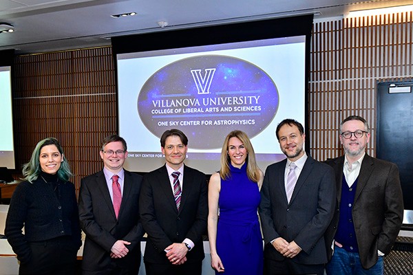 From left, Becka Phillipson, PhD; Joey Neilsen, PhD; David Chuss, PhD, ’95 CLAS; Kelly Hambleton Prša, PhD; Andrej Prša, PhD; Scott Engle, PhD.