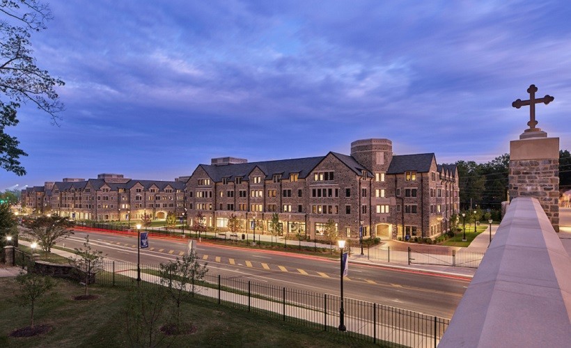 A view of the Commons at Sunset