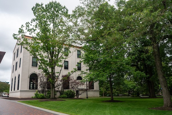 Exterior view of Alumni Hall on Villanova's main campus.