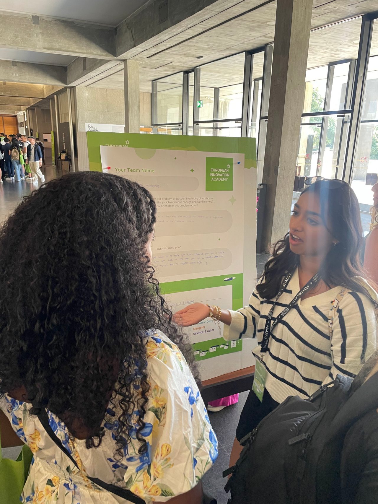 A second Villanova student presents a different poste at the European Innovation Academy in Porto, Portugal